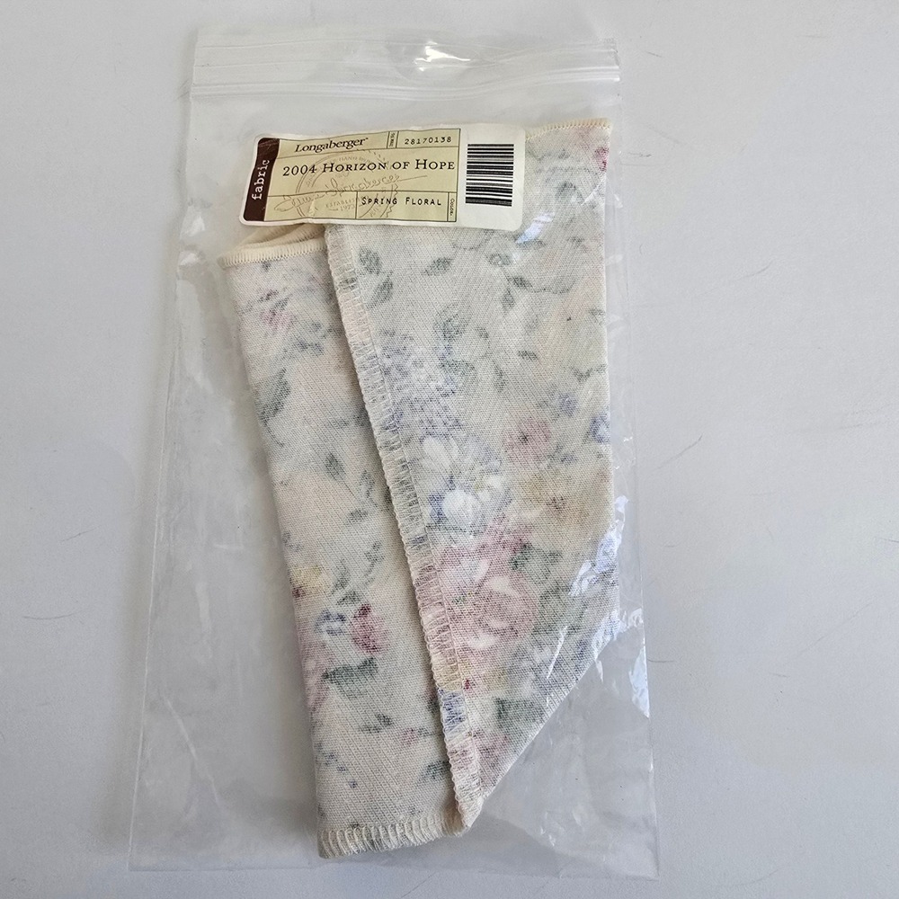 Longaberger 2004 Horizon of Hope Spring Floral Basket Liner Cream Pink Blue NEW